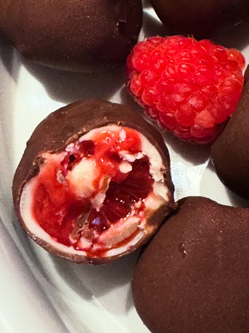 Chocolate-covered raspberries
